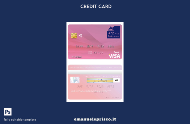 modello di carta di debito visto Etiopia Dashen Bank in stile verificato
